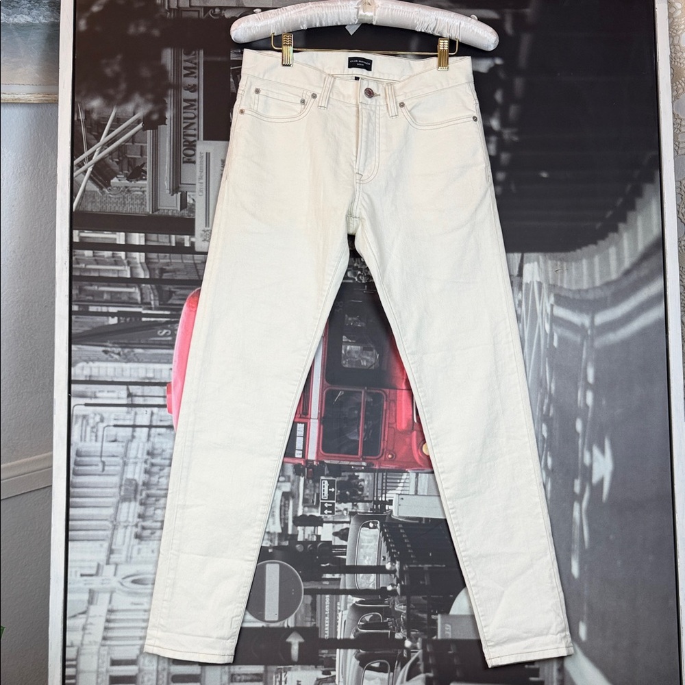 Club Monaco Men's Off-White Skinny Jeans Slim Denim Jean Super Etroit Sz. 28/30